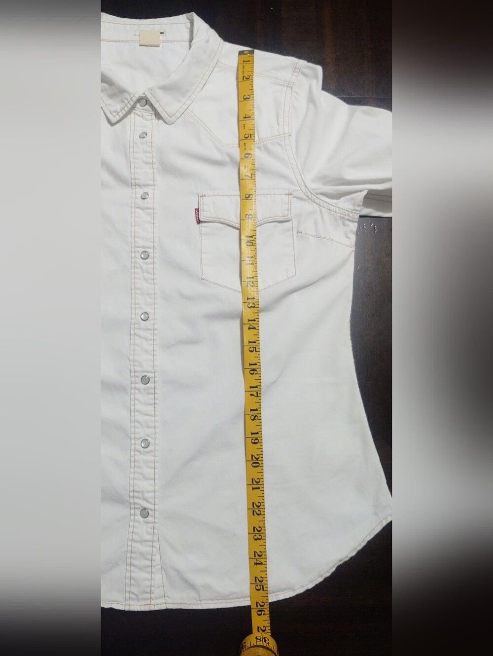Levi's Womens Western Pearl Snap Shirt Sz L - Picture 8 of 10